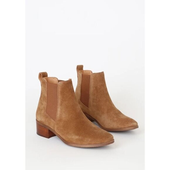 NEW Steve Madden Dover Cognac Suede Leather Ankle Chelsea Booties Size 7.5M - Picture 4 of 11